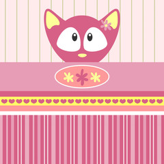 Baby girl kitten card