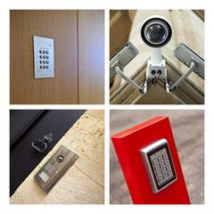 Sécurité, porte, digicode, code, caméra, surveillance