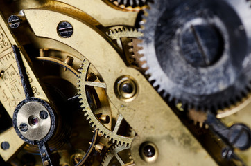 The mechanism of an old watch