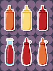 Sticker series of ketchup