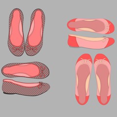Illustration of women flat shoes