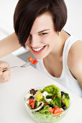 woman with salad