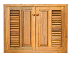 Wood windows of cabinet
