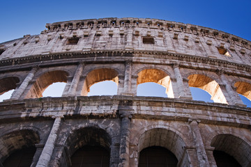 Obraz premium detail of colosseum in rome, italy