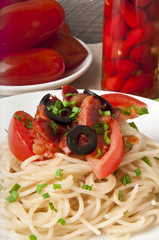 spaghetti pasta with tomato beef sauce