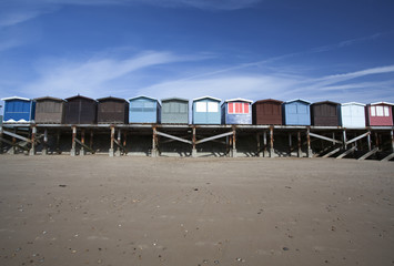 Beach Huts, Frinton, Essex, England