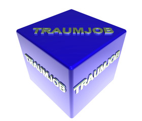 3D Blauwuerfel - TRAUMJOB