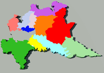 Cartina regione Lombardia province