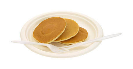 Plain pancakes on paper plate
