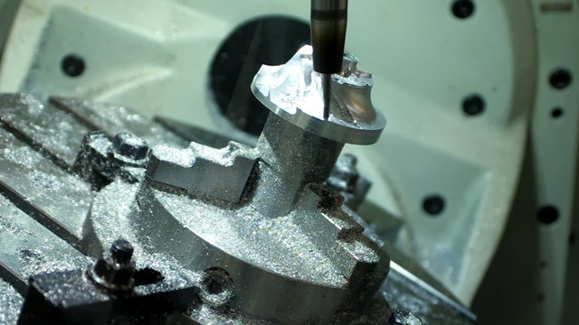 Metalworking CNC milling machine on a factory