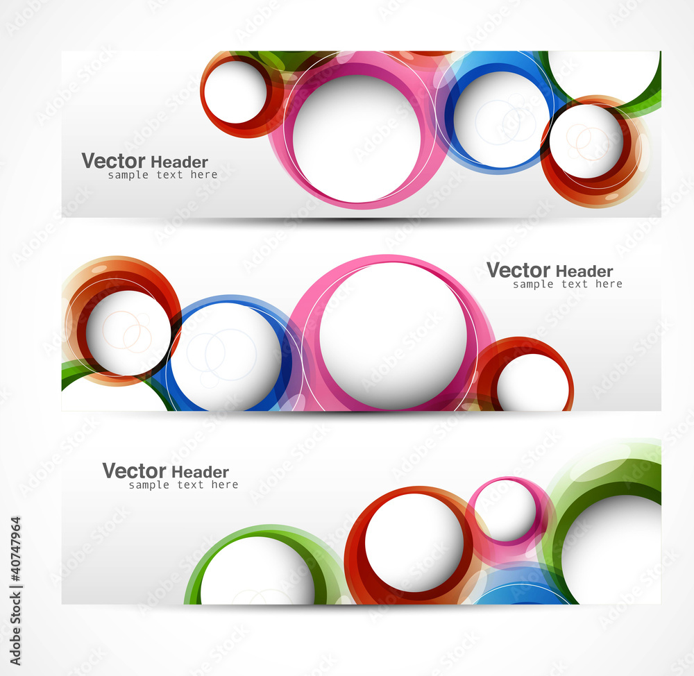Sticker abstract modern website banner set vector