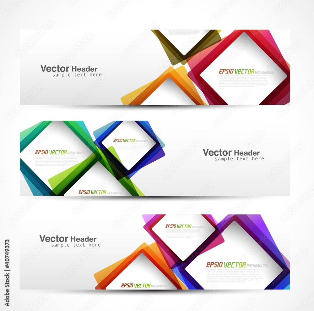 Poster abstract modern website banner set vector design