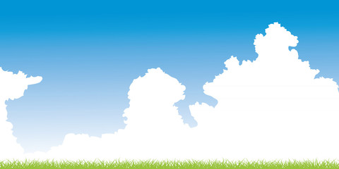 Obraz na płótnie Canvas Cloud and sky with grass field
