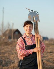 Happy female farmer