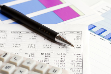 Stock market graphs and charts