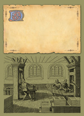 Old paper and teypography workshop illustration