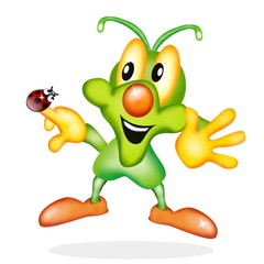 grillo e coccinella