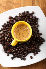 Cup of coffee with foam