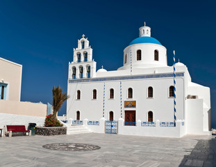 Beautiful white church in Santorini