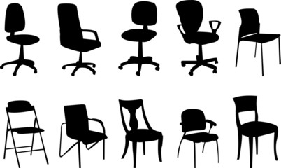 Chairs silhouette collection - vector