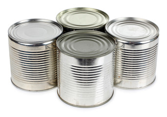 Metal tins of food