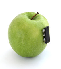 Apple with an integrated circuit