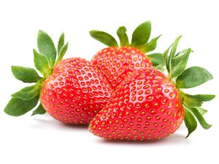 Fresh strawberry isolated on white background. Studio macro.