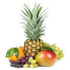 Healthy Eating. Seasonal organic raw fruit isolated