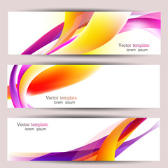Set of three colorful banners. Designed in the same style
