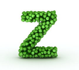 Letter Z, alphabet of green apples