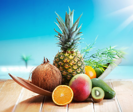 Fresh Fruits on the beach