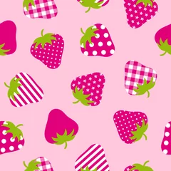 Seamless Pattern Pink Strawberries Rose Background © Jan Engel