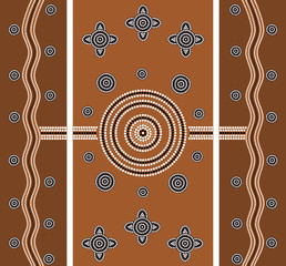 illu. based on aboriginal style of dot painting depicting worldw