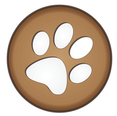 Fototapeta premium Brown Button Paw Print