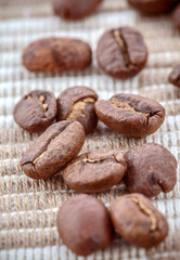 Closeup of coffee beans