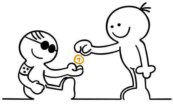 figur blinder bettler