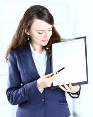 Naklejka premium Portrait of a cute young business woman with the