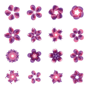 Set of flower icons