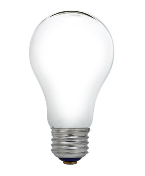empty electric light bulb on a white background