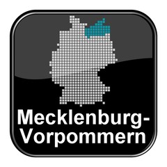 Fototapeta na wymiar Glossy Button - Karte: Federal State of Mecklenburg-Vorpommern