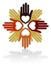 United loving hands vector.