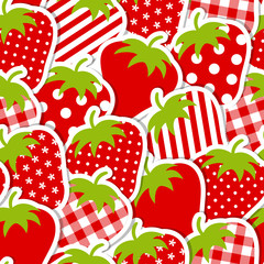 Seamless Pattern Red Strawberries With Pattern