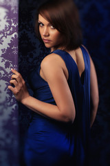girl in blue dress