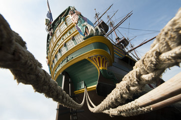 Aft VOC tall Ship Amsterdam stern tall three mast