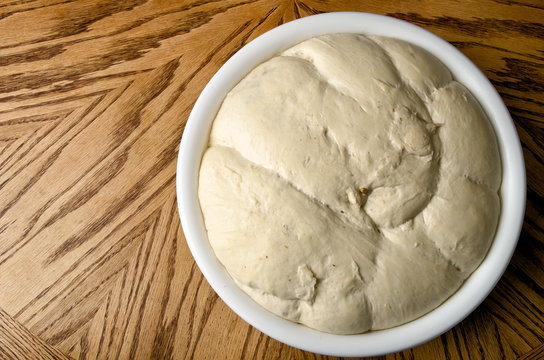 dough in white bowl