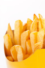french fries on a white background