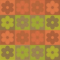 patchwork background with flowers
