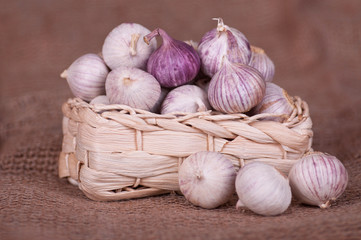 Garlic in a basket