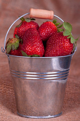 Strawberry in a bucket