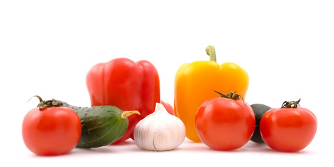 Vegetables on white background